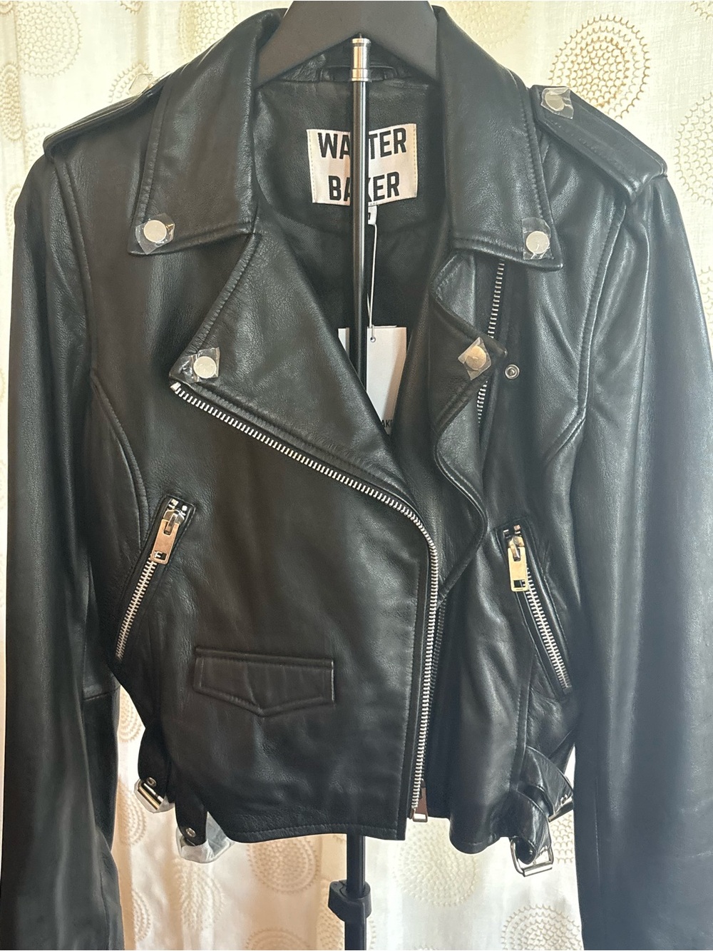 Walter Baker Black Leather Moto Jacket